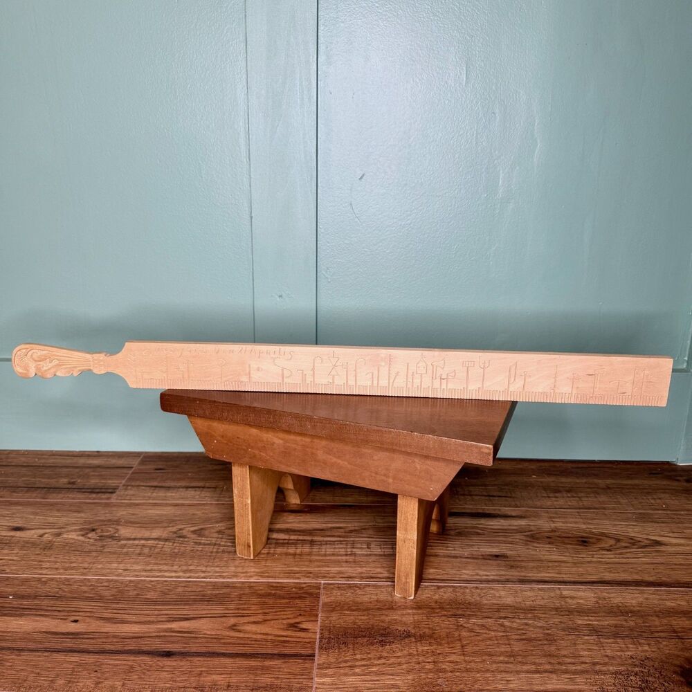 Primstav Runic Calendar Stick Hand Carved Vintage Norwegian Folk Art Scandinavia